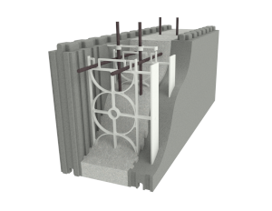 3D model JUBHome WALL 300 "zidaka", z vgrajeno armaturo in zalitim betonom