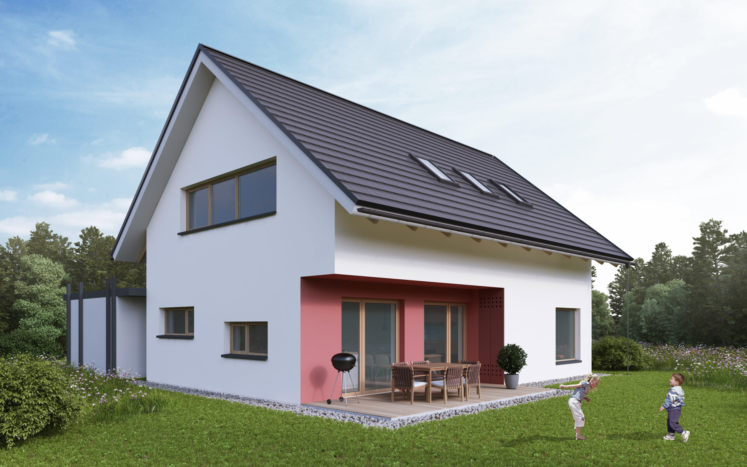 3D render tipske hiše Classic 132